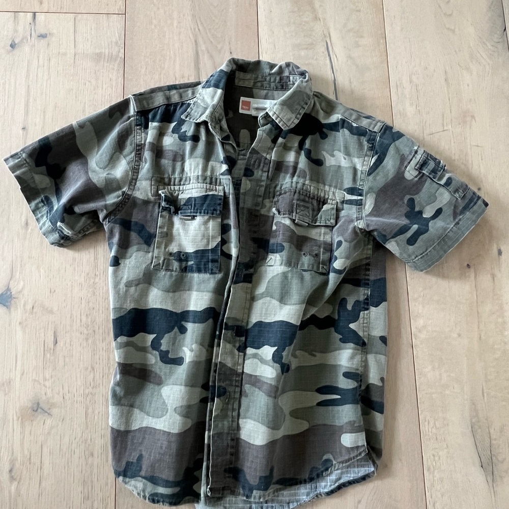 Boys Camouflage Short Sleeve Shirt